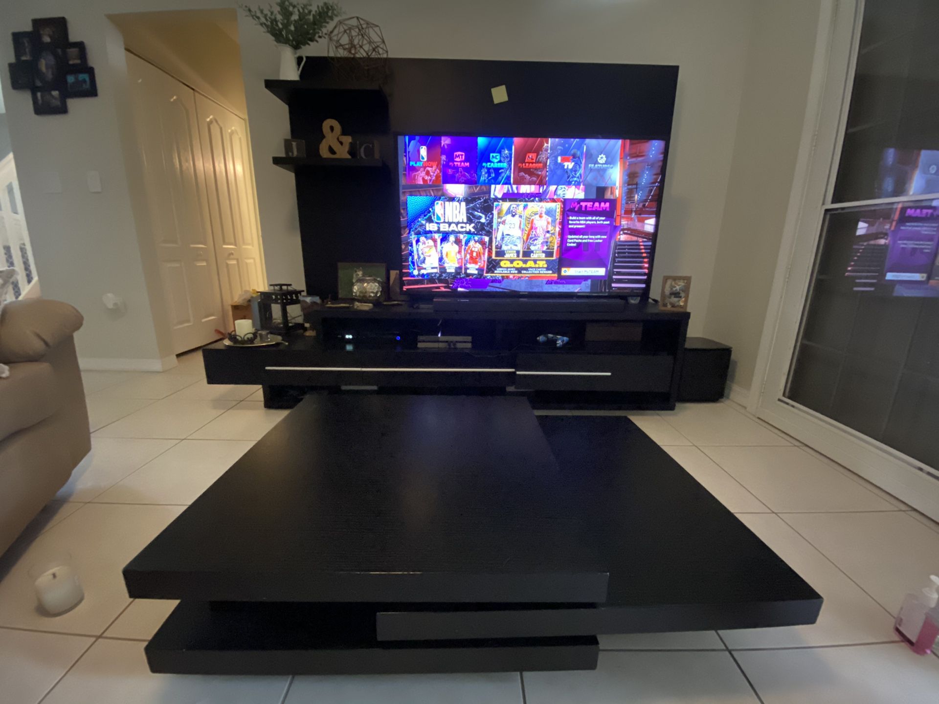 Avanti Entertainment Center with matching coffee table