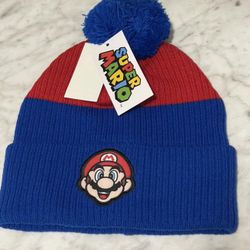 Official Nintendo SUPER MARIO BROS Knit Beanie Winter Hat Cap Mario Kids