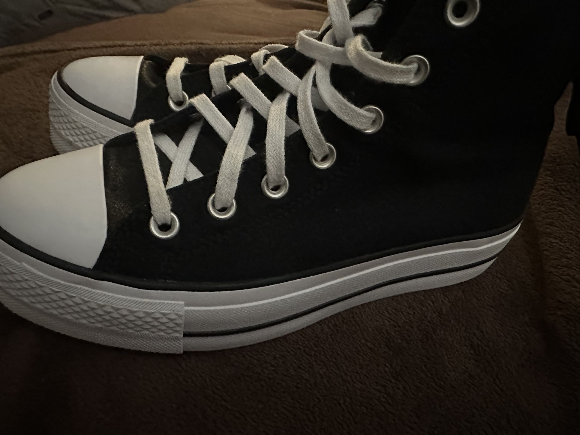 Platform Converse W/black Satin Bows