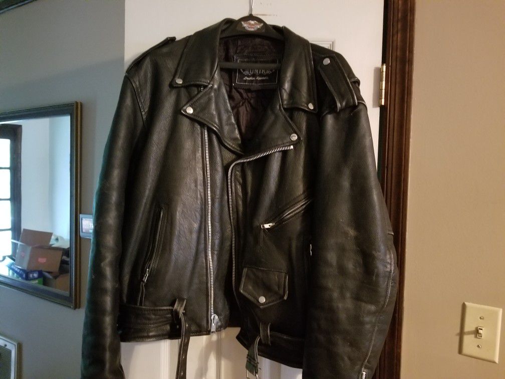 UNIK leather motorcycle police style jacket sz. 54