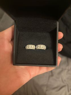 Silver Pave Crystal Earrings