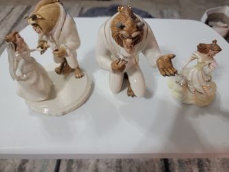 LENOX BEAUTY AND THE BEAST FIGURINES AND CAKE TOPPER