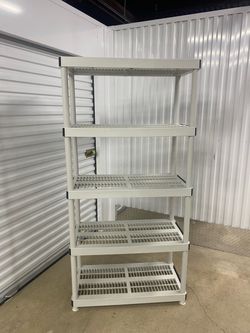 5-Tier Easy Assembly Multi-purpose Plastic Garage Storage Shelving Unit in Gray (36 in. W x 72 in. H x 18 in. D)