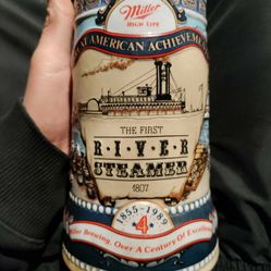 Great American Achievements Miller High Life The First River Steamer Beer Stein