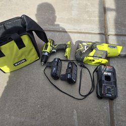 Ryobi Combo Drill 18 Volts And Saw Saw