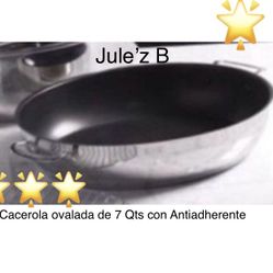 Princess House.  Cacerola Ovalada De 7 Qts Nueva En Su Caja 