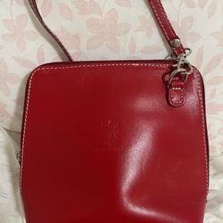Red Crossybody Made In Italy Purse