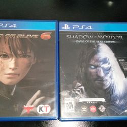 Dead And Alive 6 And Shadow Of Mordor Two PlayStation 4 Games For $20