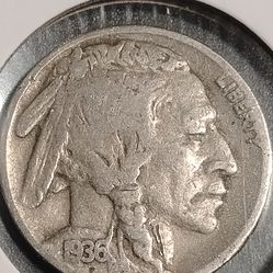 1936 S Buffalo nickel