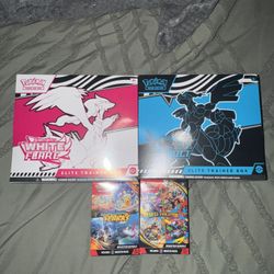 Pokemon ETB’ WHITE FLARE/Black Bolt-Mega /Surging 