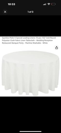 Sparkles Make It Special Leading Linens 5-pcs 132" Inch Round Polyester Cloth