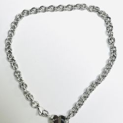 15.5" Tiffany & Co. 925 Silver Return to Tiffany Heart Tag Choker Necklace