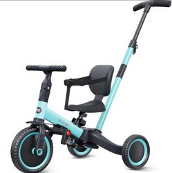 newyoo Toddler Bike, 4 in 1 Tricycles for 1,2,3 Year Olds, Balance Bike, Birthday Gift & Toy for Boys and Girls, Kids Tricycle with Parent Steering Pu