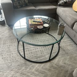 Coffee table Sedei Modern Round Mix Material Frame by Livabliss: