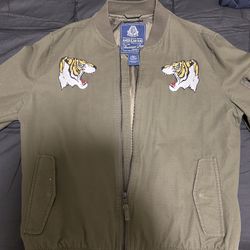 Olive Green Bomber Jacket (Size L) 