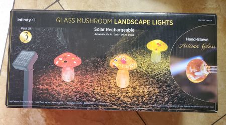 Infinity X1 Glass Solar Mushroom Landscape Lights