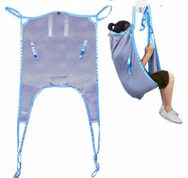 Eslinga universal en forma de U para grúa de pacientes, capacidad de 605 libras (274 kg), diseño de piernas divididas con abertura para inodoro, compa