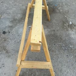 Wooden Saw Cutting Horses