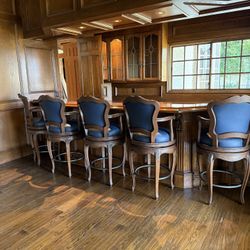 Antique Dining Table And Chairs & Barstools