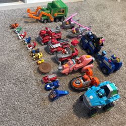 Paw Patrol Lot Added Big Fire Truck And Big Police Car Not In Picture Though And Couple More Medium Cars And The Big Tower Headquarters.
