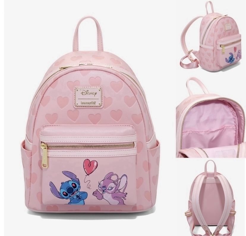 Loungefly Limited Edition Disney Stitch & Angel Hearts Mini Backpack 