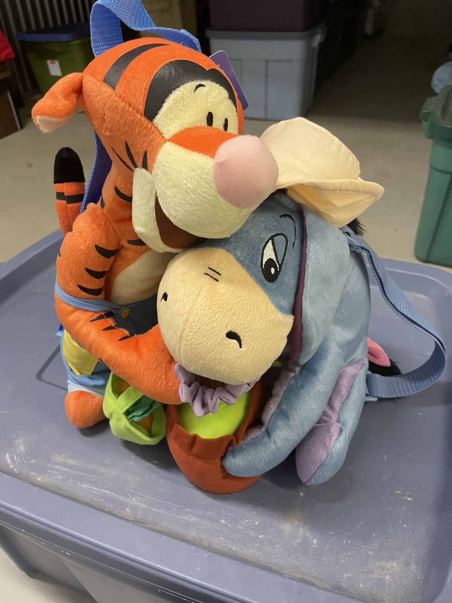 Disneys Tiger And Eeyore Plush Backpack With tags! Never Used!