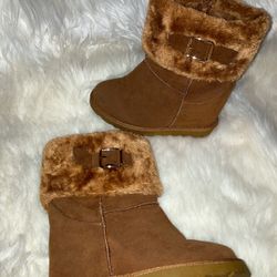 Faux Fur Wedge Boots