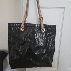 Michael Kors Black Purse Tan Straps 