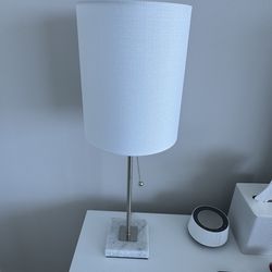 2 bed side lamps white shade