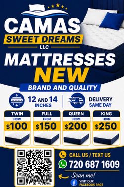Title:  NEW Twin Mattress 12" & 14" – Free Same-Day