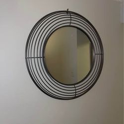 36 in mirror with metal pattern