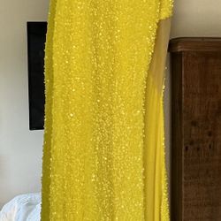yellow sequin Formal Dress 