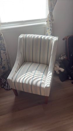 White & Blue Striped Chair