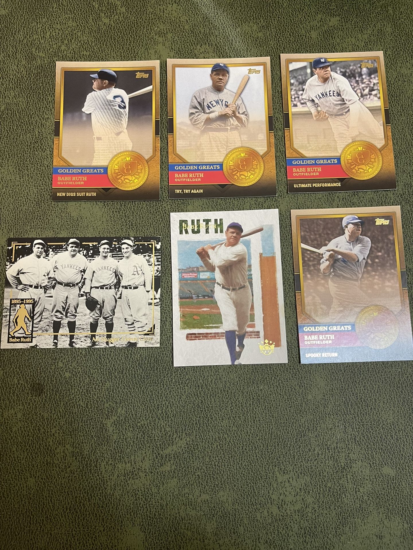 Lot Of 6 Babe Ruth Baseball Cards