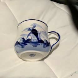 Collectible D. A. I. C. DELFT Blue Hand Painted  Porcelain Windmill Mug