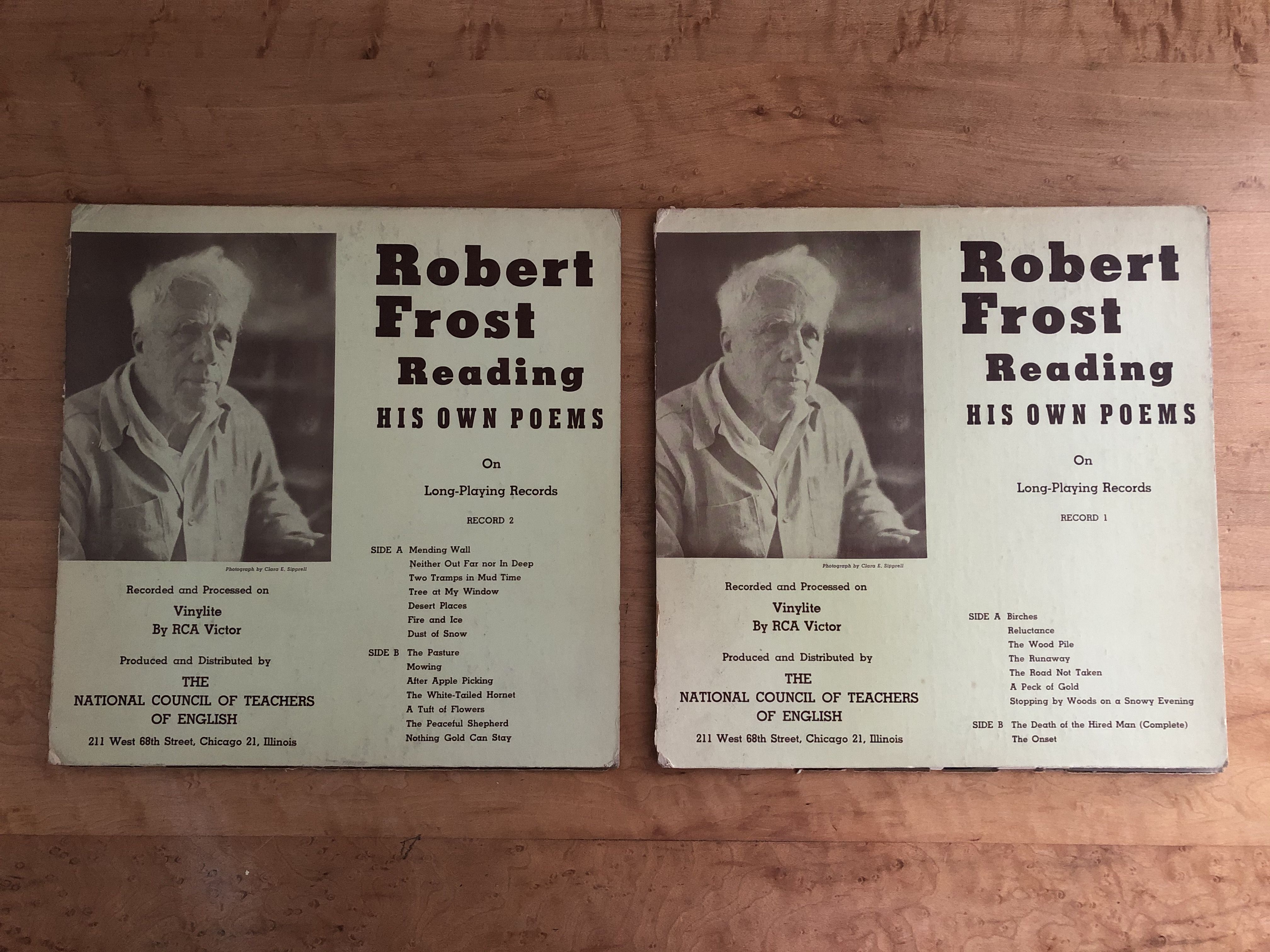 Robert Frost Reading His Own Poems Vinyl LP 10" Albums Set of 2