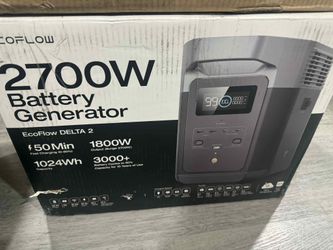 EcoFlow
Battery Generator DELTA 2 Solar Generator, 1800W Output, 1024Wh LFP Power Station, Home Backup,Camping,Push-Button Start