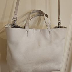 White Leather THEORY crossbody 
