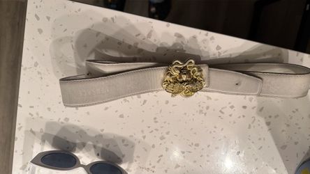 Versace Medusa Belt White Leather