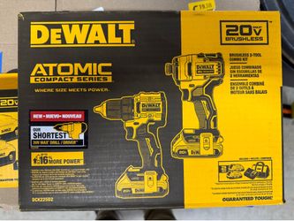 New sealed DeWalt ATOMIC 20-Volt MAX Lithium-Ion Cordless Combo Kit (2-Tool) with (2) 2.0Ah Batteries, Charger and Bag