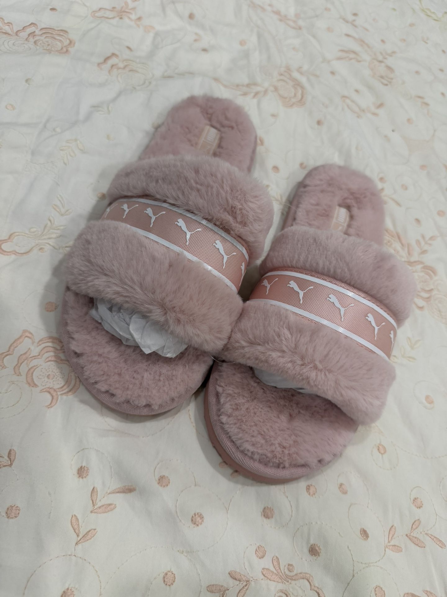 Pink Puma Furry Sandals 