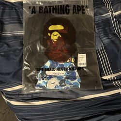 Bape Blue Camouflage Black T-shirt 