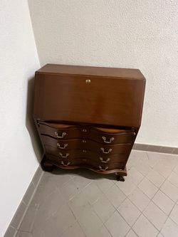 Vintage 1950's Solid Mahogany Drop Front Secretary Desk