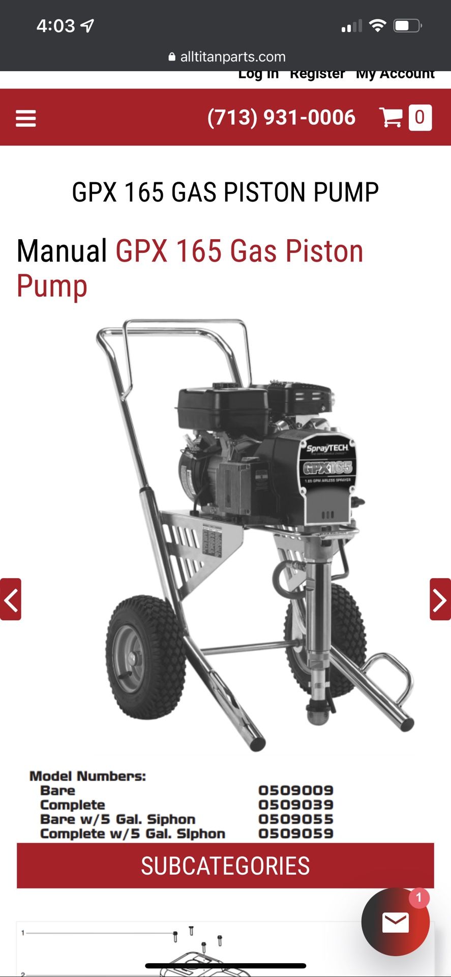 Spaytech GPX 165 Gas Sprayer