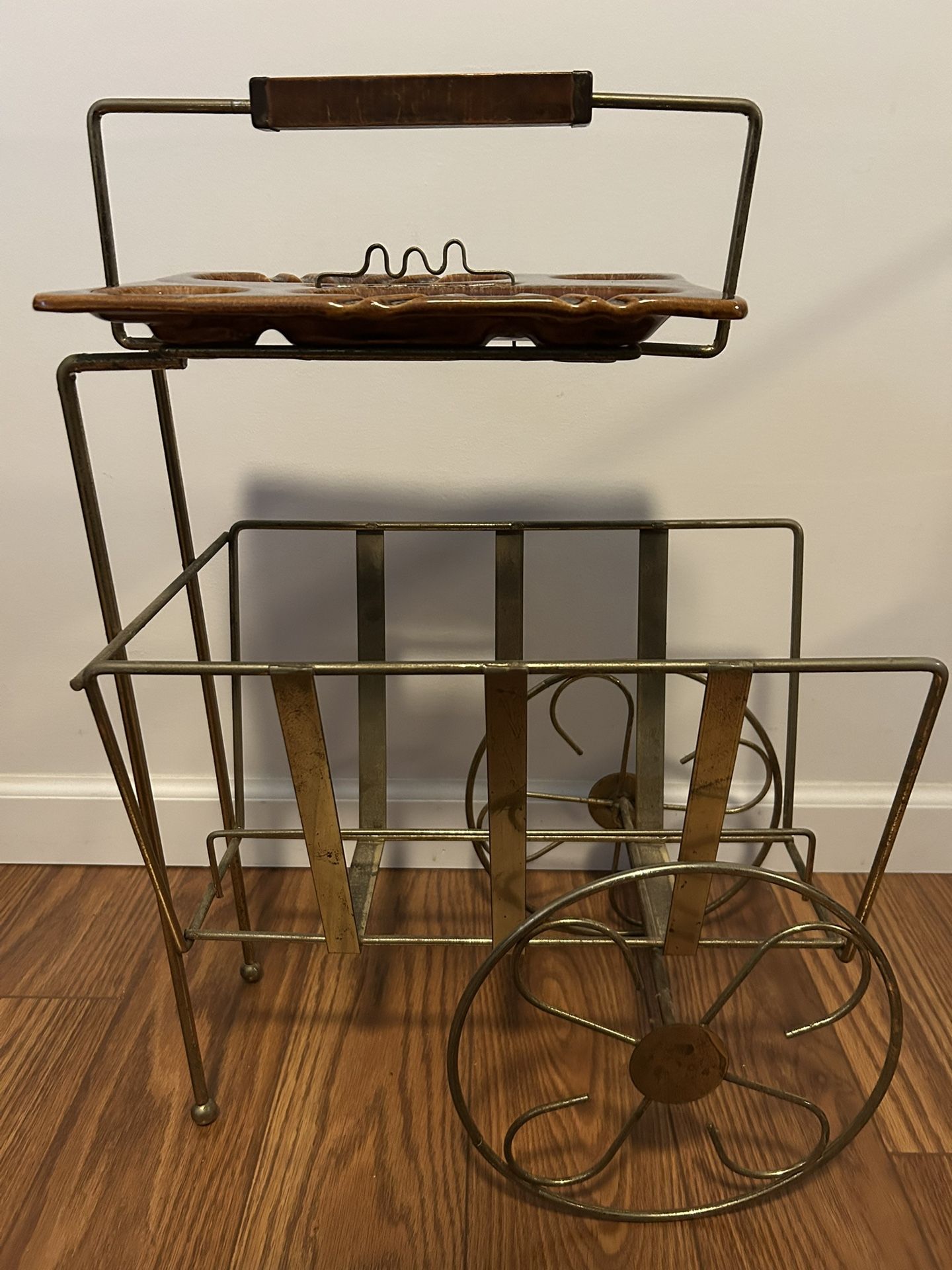 Vintage Magazine Holder with Ashtray
