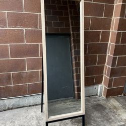 Full Length Leaner Mirror with Wooden Frame