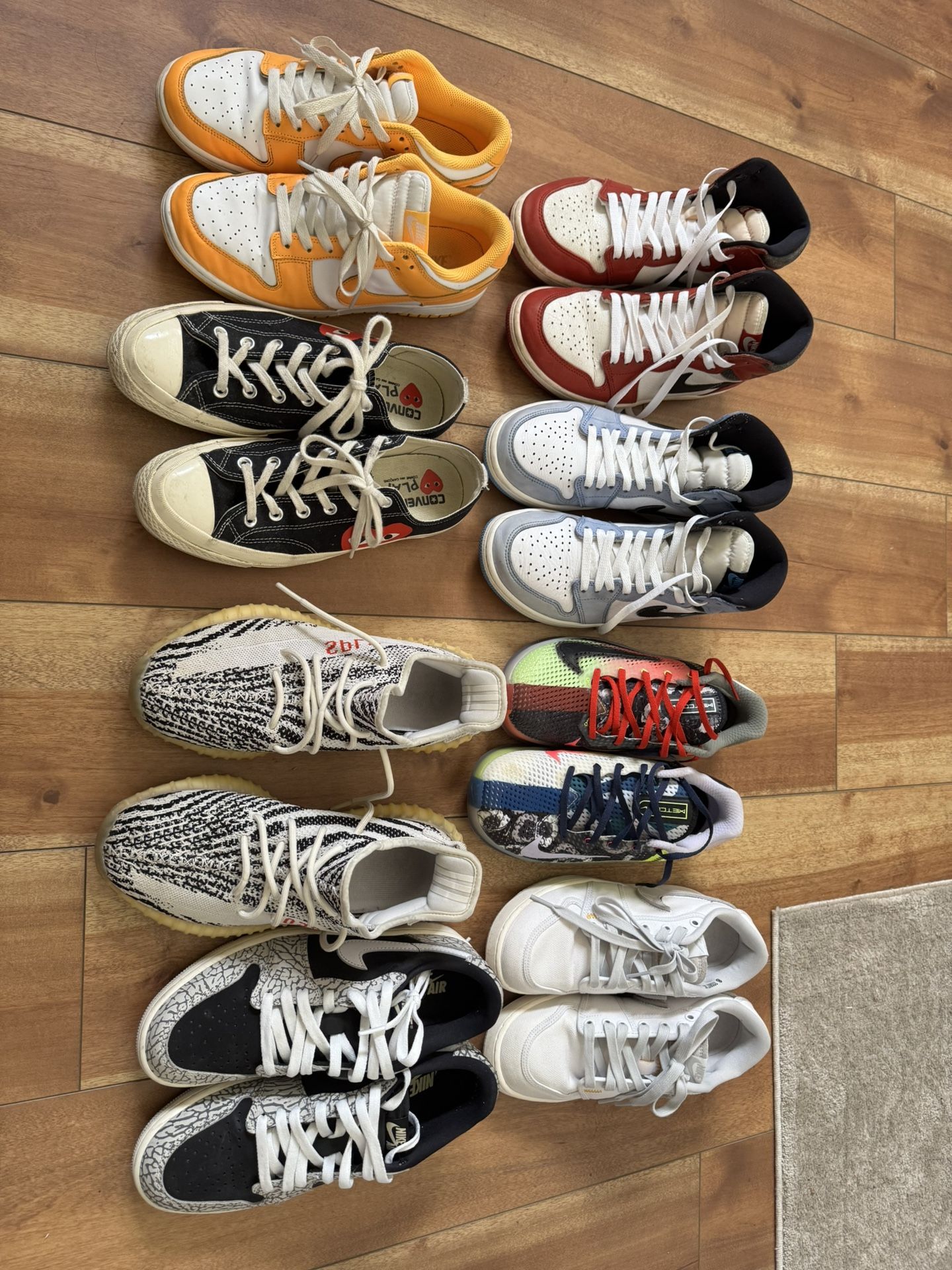 Shoe lot: Jordan, Nike, Dunk, Yeezy, Metcon