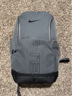 Nike Elite Backpack Gray Black Basketball Sports School Gym Laptop Book Bag