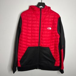 The North Face Kilowatt Thermoball Hybrid Hooded Jacket Mens Large Red Black