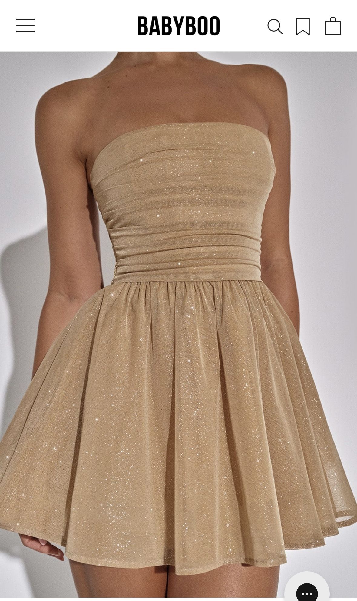BABYBOO Gold sparkle Mini Dress